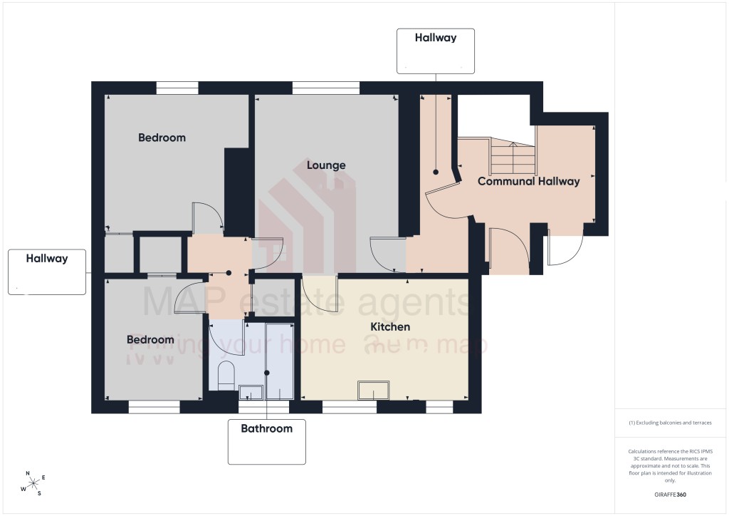 Lot: 144 - LEASEHOLD TWO-BEDROOM GROUND FLOOR FLAT FOR UPDATING IN POPULAR LOCATION - Floor plan